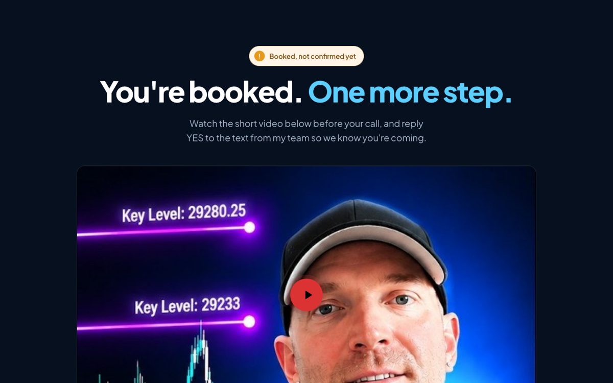 Call booked page preview