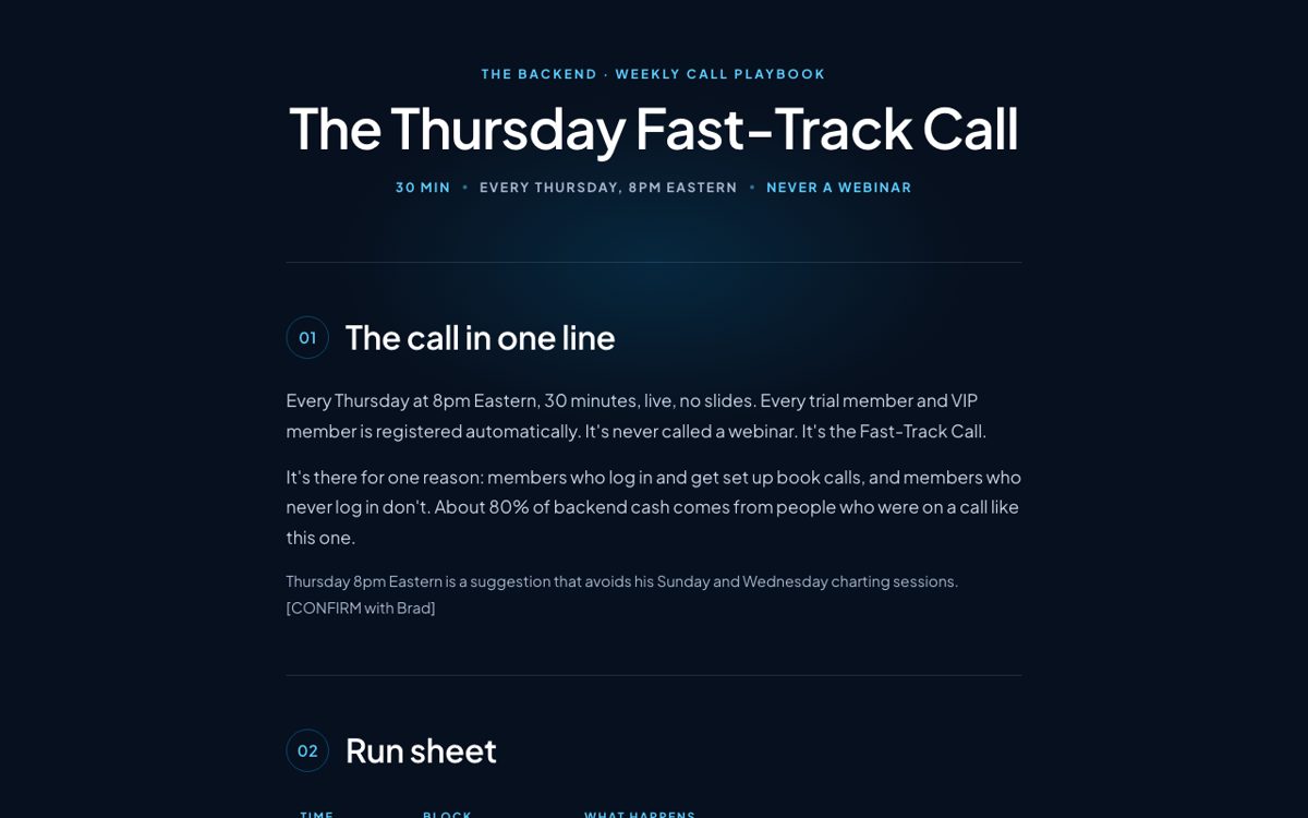 The weekly fast-track call preview